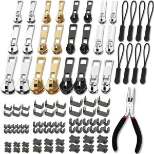 Mevronisshop-105 Pi&egrave;ces Reparation Fermetures Eclair, Curseur Fermeture Eclair, Kit Zip Fermeture Eclair (3 Tailles : #3, 5, 8) - Neuf