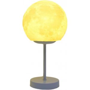 Kal-Lampe De Table Lune Led À Intensité Variable Avec 3 Modes D'éclairage - Lampe De Chevet Moderne Alimentée Par Usb - Décoration De Table Pour Chambre À Coucher, Salon, Bureau, Table De Chevet - Neuf
