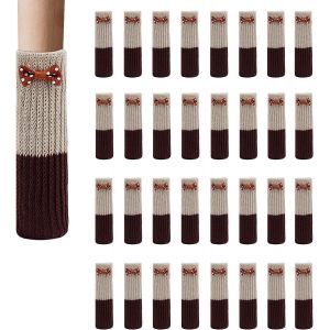 Laine À Tricoter Meubles Chaussettes 32pcs Pied De Chaise Coussins Protecteur De Tapis Anti-Dérapant Meubles Plaquettes De Table Chapeaux De Pieds De Meubles Couvercle Anti-Rayures - Neuf