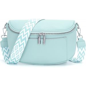 RFCBC-Sac Banane Femme Noir Petit Sac a Main Femmes Bandoulieres en Cuir Végétalien Sangle avec Porte Monnaie Amovible - Neuf