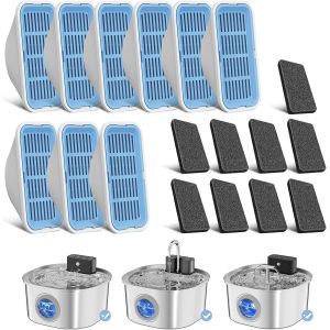 Filtres Et &Eacute;ponges De Rechange Pour Fontaine &Agrave; Eau Pour Chat 309a/309b/309c - Neuf