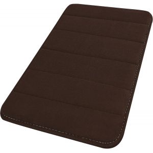 KAL-Tapis De Bain En Velours Corail Mousse Mémoire Anti-Dérapant Tapis Douche Couleur Café 80 X 50Cm - Neuf