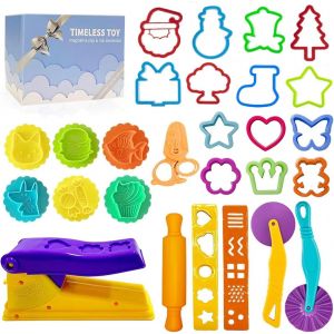 Eryi-Pâte À Modeler Pour Enfants - Accessoires De Jouets Comprenant Des Tampons Pour Gâteaux, Un Cutter, Des Ciseaux, Un Rouleau D'extrusion, Des Moules Et Une Boîte De Rangement, Pour Les 3 Ans Et P - Neuf