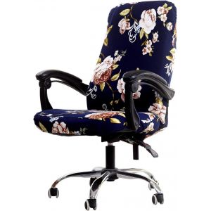 Pivoine Impression Chaise de Bureau de Couverture (de Grande Taille), Universal Elastic Haut du Dos Ordinateur Chaise de Couverture, un Style Simple et Moderne - Neuf