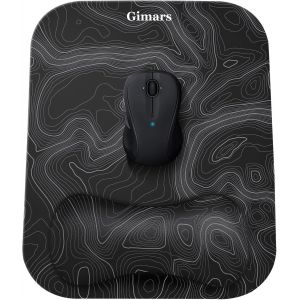 KALANKA-Tapis de Souris, Tapis de Souris Ergonomique Repose Poignet Gel, Grand Support Mouse Pad avec Base Antid&eacute;rapante pour Ordinateur, Gamer Bureau, Dessous de Verre Gratuit Inclus, Carte - Neuf