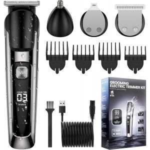 Tondeuse Barbe Homme, Tondeuse Cheveux Professionnelle Avec Lame En Inoxydable, Tondeuse Barbe Et Cheveux Homme Tout En 1, Tondeuse Nez, Tondeuse Precision, 4 Peignes À Barbe, Rasoir Barbe - Neuf