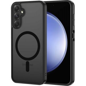 Kal-Coque Pour Samsung Galaxy S23 Fe 5g Magnétique Compatible Avec Magsafe, Étui Mat Translucide Minimaliste, Pc Dur Housse Arrière Anti-Rayures + Tpu Bumper Antichoc - Noir - Neuf