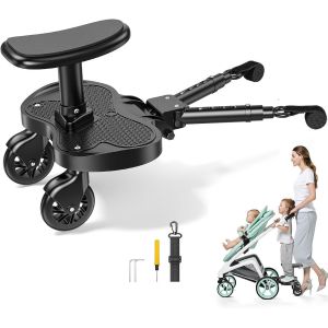 ASFASFq-Planche Poussette Universelle, Skate Poussette Universelle, Portable Kiddy Boards avec Sangle de Suspension, Planches à Roulettes pour bébé pour Enfants de 2 à 6 Ans (25kg) - Neuf