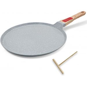 Kalanka-Poêle À Crêpes En Céramique 30 Cm - Crêpière Avec Poignée Amovible - Tous Feux Dont Induction - Bleu - Neuf