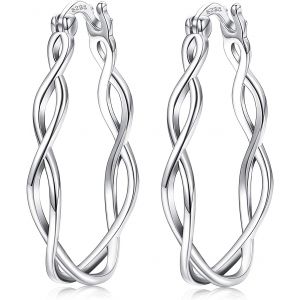 Cmjaagur-925 Argent Sterling Boucles D'oreillestwist Boucles D'oreilles Noeud C Ique Irlandais Pour Les Femmes[M911] - Neuf