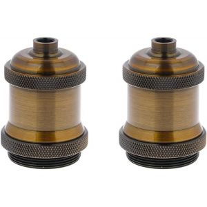 Ulteronixshop-2 pi&egrave;ces E26 E27 Douille de Lampe avec Anneau d'abat-Jour, Support de Douille d'ampoule &agrave; Visser dans la Base Standard Moyenne r&eacute;tro Suspension Ampoule Tenir Le Couvercle de lumi&egrave;re-cui - Neuf