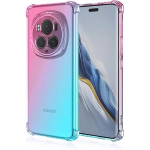 Kal-Coque Pour Honor Magic6 Pro 5g (6.8"" Inches), Étui De Téléphone Portable En Silicone Tpu Souple Avec Dégradé De Couleur Transparent - Rose Vert - Neuf