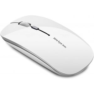 KALANKA-Q5 Souris sans Fil Rechargeable, Ultra-Mince Optique Mouse Silencieux 1600 DPI Réglable Wireless Mouse pour Ordinateur, PC, Portable, MacBook (Blanc) - Neuf