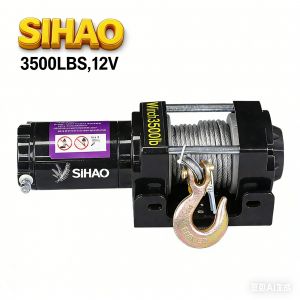 Treuil &eacute;lectrique - 3500 LBS, 12V-Fil d'acier - Treuil pour voiture, camion, remorque et v&eacute;hicule tout-terrain avec corde synth&eacute;tique-Garantie 1 an - Neuf