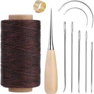 Chenquansarl-Kit De R&eacute;paration De Tissus D'ameublement De 240 M De Fil Cir&eacute;, Kit De Couture De Fil Cir&eacute; Pour Cuir, Avec Aiguille &Agrave; Coudre, Al&ecirc;ne, D&eacute; &Agrave; Coudre, Cuir, Moquette, Canap&eacute;, Si&egrave;ge, Chaussure - Neuf