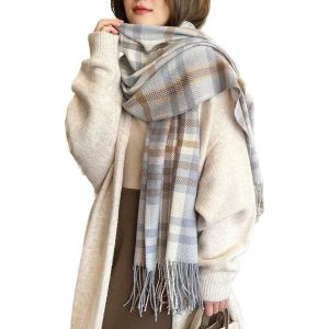Kalanka-Femme Écharpe Étole Fille Châle Foulard, Pashmina Echarpe A Carreaux Laine Mode Etole Plaid Foulards Oversize Shawl Cardigan Cachemire Chaud Automne Hiver Manteau Tricot Ponchos Et Capes - Neuf