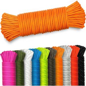 Eryi-® Paracorde 550 Réfléchissante De 4 Mm | Paracorde Réfléchissante | Équipement De Plein Air | Camping | Ficelle (Orange Fluo Réfléchissant, 5 M) - Neuf