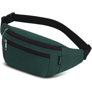 KALANKA-Sac Banane, Sac à la Taille Ceinture de Course Homme Femme Sac Sacoche Banane Sac à Dos Sac Poitrine Etanche Réglable pour Cyclisme Gym Balade Escalade Voyage Randonnée Vacances (Olive) - Neuf