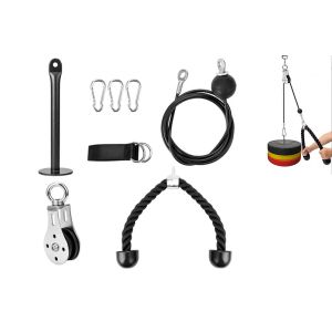 Syst&egrave;me De Poulie Pour Halt&egrave;res Avec Barre De Tirage Vertical Et Corde &Agrave; Triceps Pour Salle De Sport &Agrave; Domicile - Neuf