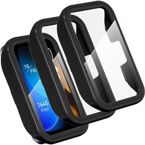 CAUC-3 Pi&egrave;ces pour Huawei Band 10/Band 9/Band 8 Coque avec Protection &Eacute;cran,Dur PC Mat&eacute;riel+Ultra Mince Verre Tremp&eacute; &Eacute;cran Case pour Huawei Band 10/9/8 - Neuf