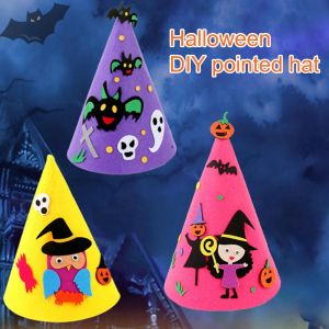 1 Ensemble Fait &Agrave; La Main Artisanat Pointu Chapeau Vif Dessin Anim&eacute; Artisanat Halloween Sorci&egrave;res Chapeau Kit Pour &Eacute;tudiant - Neuf