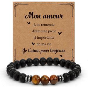 Eryi-Cadeau St Valentin Homme Cadeau Pour Son Copain Cadeau Couple Bracelet Homme Cadeau Homme Amour Cadeau Mari Noel - Neuf
