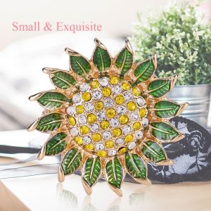 Broche Tournesol En Alliage Avec Strass Pour Femme, Accessoire De Mode (#2) - Neuf