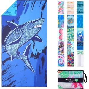 Kal-Serviette De Plage R&eacute;versible - Drap De Plage Grande 180x90cm, Serviette Plage Microfibre L&eacute;g&egrave;re S&eacute;chage Rapide Sans Sable, Beach Towel Pour Femme Homme, Vacances, Natation, Camping (1 Pack) - Neuf