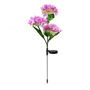 Lampe Solaire En Forme D'hortensia Pour La D&eacute;coration De Jardin - Violette, 80 Cm De Hauteur, Installation Facile, 8 Heures D'&eacute;clairage - Neuf