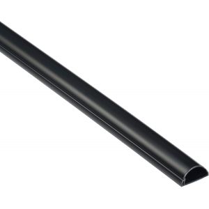1M2010B Moulure décorative en Demi-Cercle,Goulotte électrique,Cache-Câble-20mm (Largeur) x 10mm (Hauteur) x 1m Longueur-Noir - Neuf