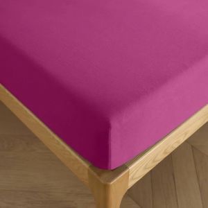 Drap Housse 160 X 200 Cm Bonnet 30 Cm "Pr&eacute;mium" Pour Lit 2 Places - Pr&eacute;mium Magenta - Neuf