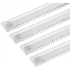 Kal-4pcs* 120cm Neon Led 40w Réglette Led Light - 4800lm 4500k Blanc Neutre 47.24inch Led Garage Plafonnier Pour Atelier Led Plafonnier Néon Pour Bureau Lampe Plafond Chambre No Plug No Ground Wire - Neuf
