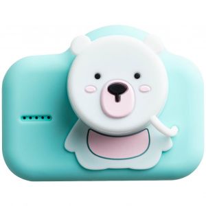 Appareil photo numerique pour enfants, petit appareil portable en ABS avec etui de dessin anime pour enfants, jouets, selfie, photographie, ours - Neuf