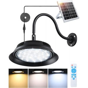 Lampe Solaire Int&eacute;rieur Ext&eacute;rieur Avec T&eacute;l&eacute;commande 5000mah Batterie 3 Temp&eacute;ratures De Couleur Comme Suspension/Applique Murale Pour Chemin Jardin Pergola Garage - Neuf