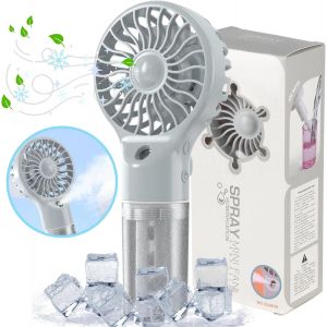 KALANKA-Mini ventilateur portable avec humidificateur et vaporisateur - Rechargeable par USB - 5200 mAh - 4 vitesses réglables - Pour l'école, la maison, le bureau, les voyages - Neuf