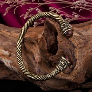 Dreamtimes Bracelets De Perles En Bois & Bracelets Viking Bracelets Antique Gold Couleur Indien Bijoux Surnaturel Pagan Bracelet En M&eacute;tal - Neuf