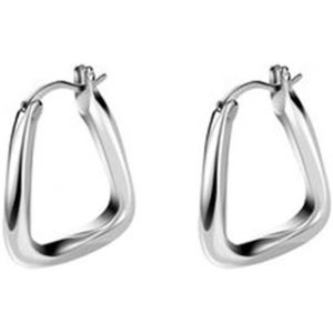 Kal-Petites Boucles D'oreilles Cr&eacute;oles Tendance En Argent Sterling S925 Minimalistes G&eacute;om&eacute;triques Rectangulaires Pour Femmes Et Filles - Neuf