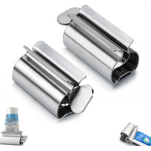 Porte-distributeur de dentifrice 2pcs,distributeur automatique de dentifrice,étagère de dentifrice en plastique (rose et bleu) - Neuf