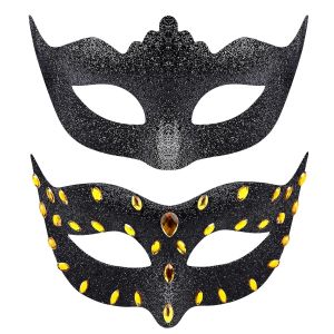2 Pièces Masque Vénitien Couple Masque De Mascarade Bal Masqué Vénitien Masque Femme Homme Pour Les Yeux Pour Halloween Mascarade Carnaval.[J7] - Neuf