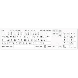 Autocollant pour clavier allemand I Autocollant pour clavier blanc avec lettres noires I 8 x 8 mm I pour PC et ordinateur portable - Remplacement parfait pour tout clavier I hin183 - Neuf