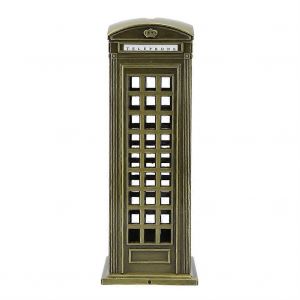 La nouveaut&eacute; de M&eacute;tal Cabine T&eacute;l&eacute;phonique Tirelire Mod&egrave;le pour le Bureau de la Maison, de la D&eacute;coration, de Style Vintage, Couleur Rouge, 6 Pouces de Hauteur - Neuf