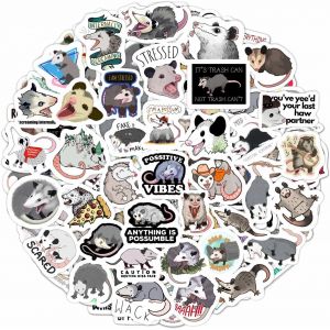 Autocollants Opossum Pour Bouteilles D'Eau Et Ordinateurs Portables - D&eacute;corations Et Cadeaux Amusants Sur Le Th&egrave;me Des Opossums - Possum Stickers - Neuf