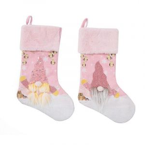 Les D&eacute;corations de no&euml;l de No&euml;l de Belle Rose Stockage Ornements d'Arbre de Lumi&egrave;res de LED Lumineux Rudolph Mod&egrave;le de Chaussettes Pour la Maison Partie Decoration2PcsPink - Neuf