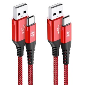 Kal-[Lot De 2] C&acirc;ble Usb C 1m Charge Rapide 3.1a, C&acirc;ble De Charge Usb C Nylon Pour iPhone 15 16 Pro Max, Samsung Galaxy S25 S24 S23 S22 S21 S20 S10 S9 S8 Plus,Note20/10,A71 A55 A52,Flip Pixel 8/7,Lg - Neuf