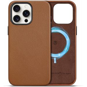 LORANKA-Coque Magn&eacute;tique pour iPhone 15 Pro Max Cuir V&eacute;ritable, Etui Antichoc Housse Protection Totale Anti-Rayures Antid&eacute;rapant Chargement sans Fil pour iPhone 15 Pro Max 5G 6,7"" 2023 - Brun Selle - Neuf