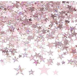 Confettis &iquest;&iquest;toiles &iquest;&iquest; paillettes 30 g (rose + rose laser) - Neuf