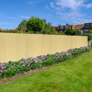 Canisse PVC Brise Vue, Paravent de Jardin, Piscines, Palissade en PVC R&eacute;sistant aux UV, Intemp&eacute;ries, Beige 100 x 800 cm - Neuf