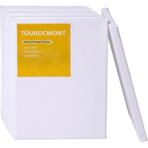 Meimie-Lot De 10 Toiles De 24 X 30 Cm-En Coton-380 G/M²-100 % Sans Acide-Apprêt Blanc-Pour Peinture Acrylique,Peinture À L'huile,Gouache - Neuf