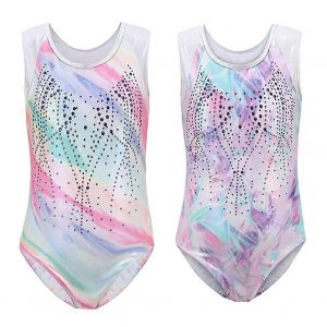 Justaucorps De Gymnastique Respirant Pour Filles Une Pièce Scintillante Filles Vêtements De Sport Sans Manches Enfants Robes D'athlétisme Apperal - Neuf