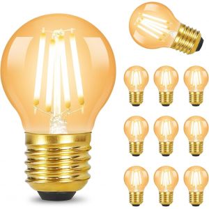 Ampoule Led E27 Vintage Edison - 4w Blanc Chaud 2200k Ampoule Led R&eacute;tro Filament D&eacute;corative Verre Ambr&eacute; Bulb Int&eacute;rieur Non-Dimmable, Equivalent &Agrave; Ampoule Incandescente 40w, Lot De 6 (A60) - Neuf